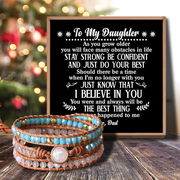 Bracelets For Daughter Dad To Daughter - I Believe In You Crystal Beaded Bracelet GiveMe-Gifts