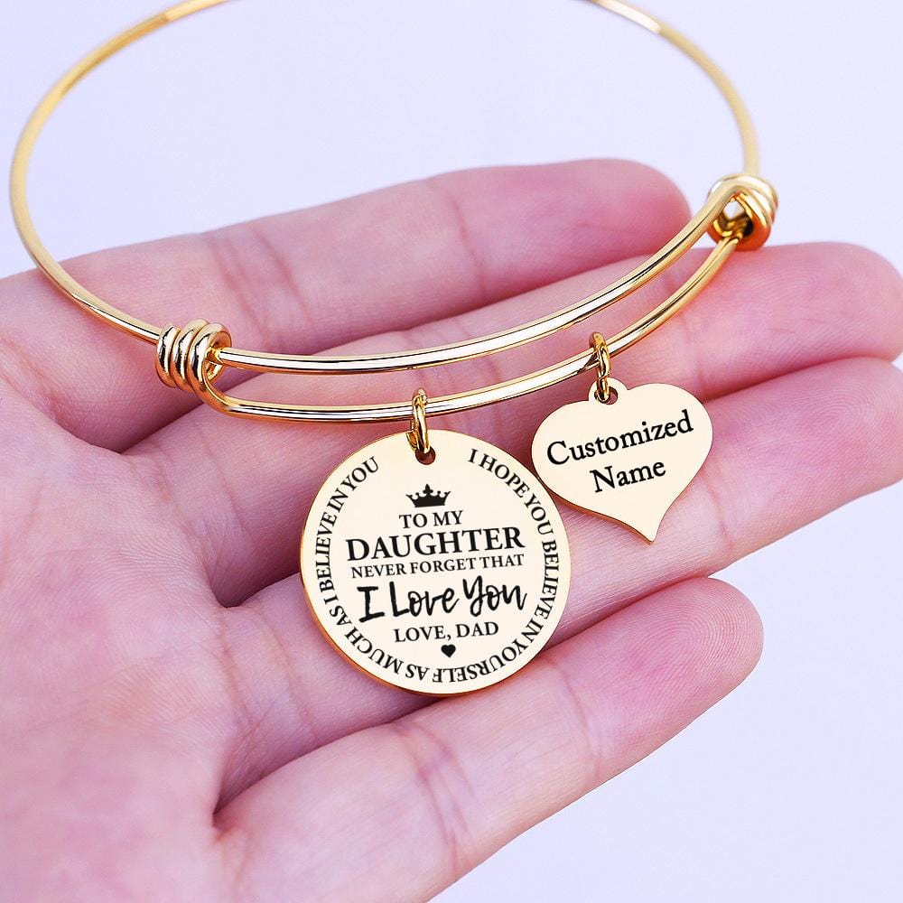 Bracelets Dad To Daughter - I Love You Customized Name Bracelet GiveMe-Gifts