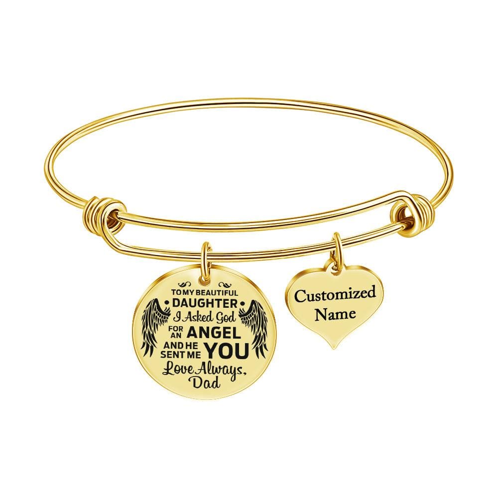 Bracelets Dad To Daughter - Love Always Customized Name Bracelet Gold GiveMe-Gifts