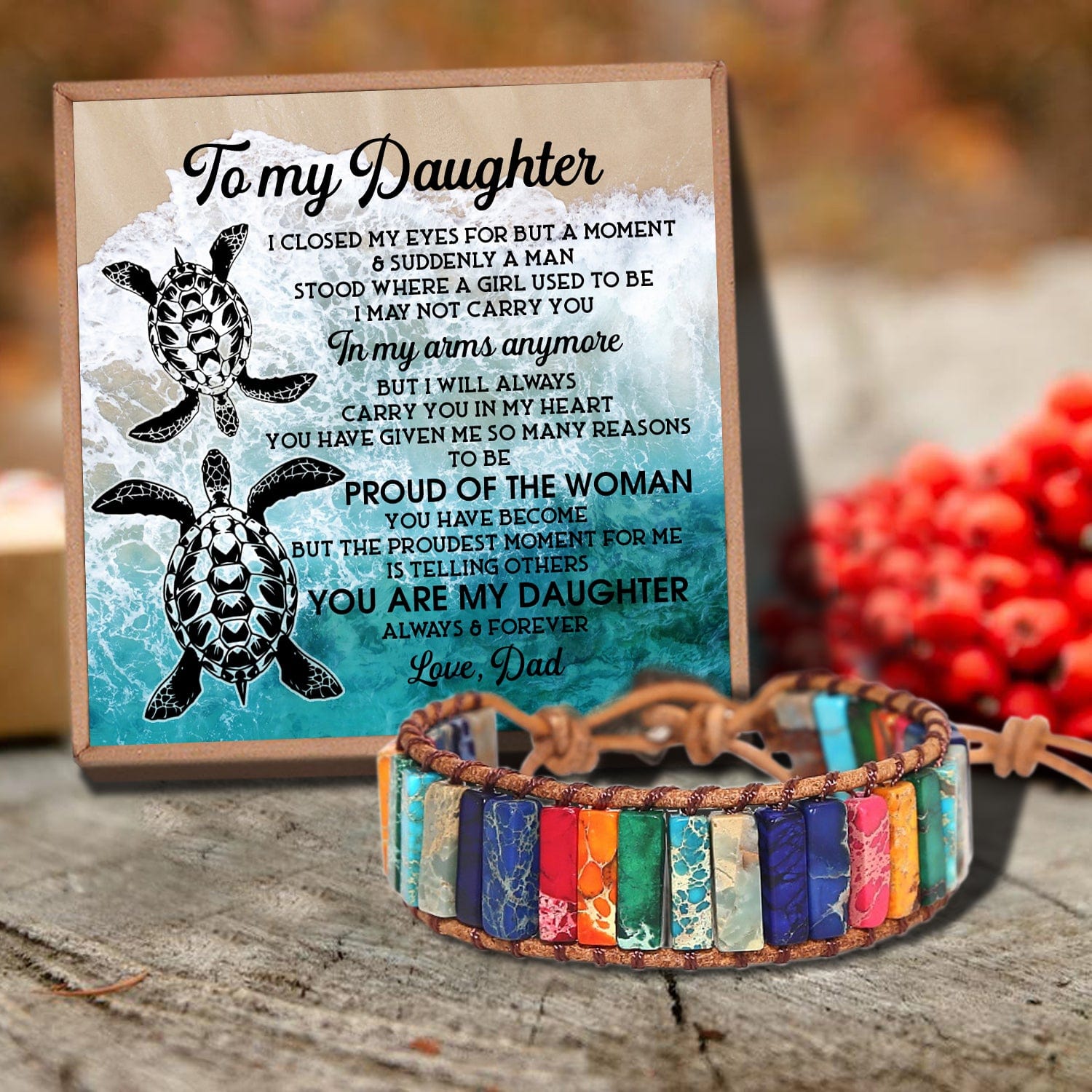 Bracelets For Daughter Dad To Daughter - You Are My Daughter Forever Gemstones Chakra Bracelet GiveMe-Gifts