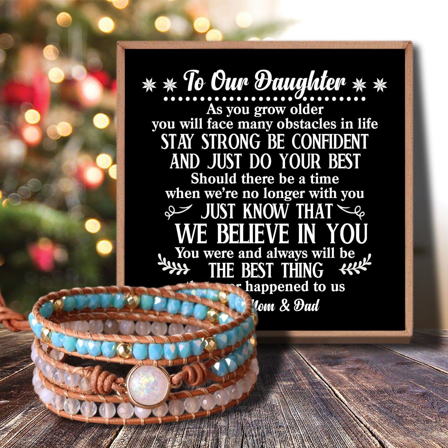 Bracelets For Daughter To Our Daughter - We Believe In You Crystal Beaded Bracelet GiveMe-Gifts