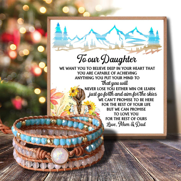 Bracelets For Daughter To Our Daughter - We Love You For The Rest Of Ours Crystal Beaded Bracelet GiveMe-Gifts