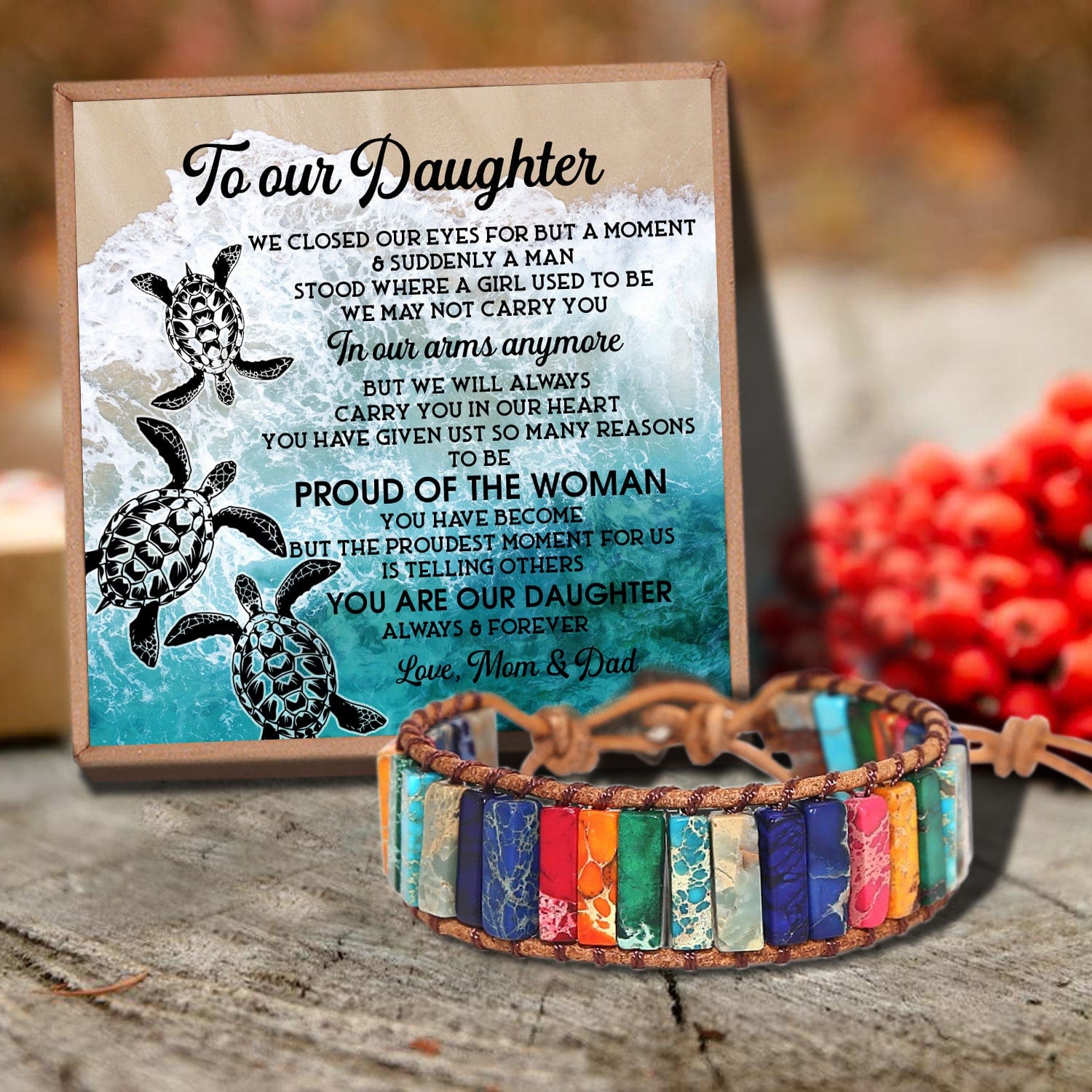 Bracelets For Daughter To Our Daughter - You Are Our Daughter Forever Gemstones Chakra Bracelet GiveMe-Gifts