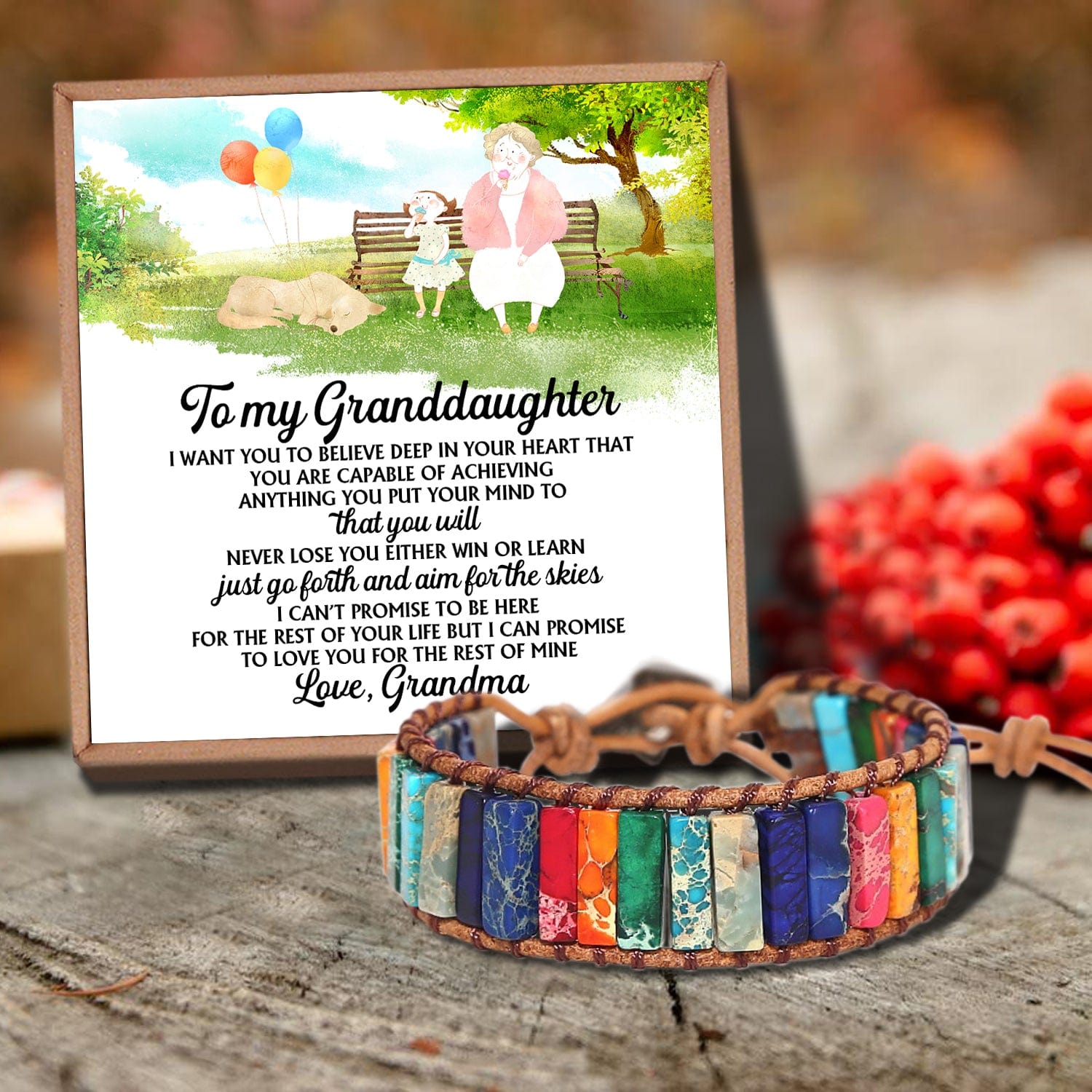 Bracelets For Granddaughter Grandma To Granddaughter - Believe Deep In Your Heart Gemstones Chakra Bracelet GiveMe-Gifts