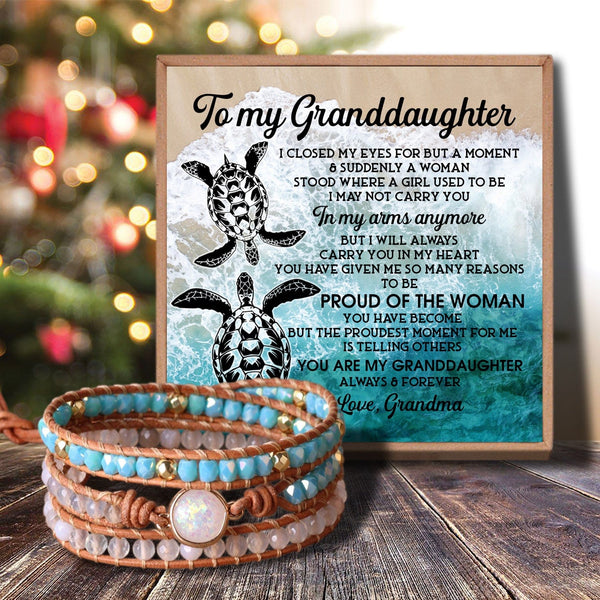 Bracelets For Granddaughter Grandma To Granddaughter - Proud Of The Woman Crystal Beaded Bracelet GiveMe-Gifts