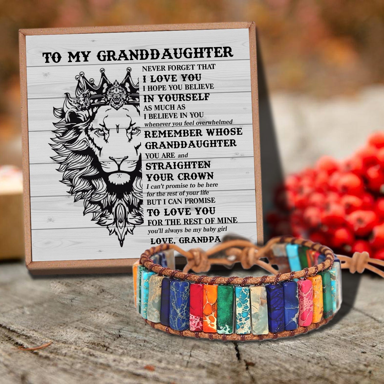 Bracelets For Granddaughter Grandpa To Granddaughter - Believe In Yourself Gemstones Chakra Bracelet GiveMe-Gifts