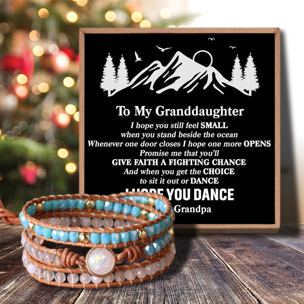 Bracelets For Granddaughter Grandpa To Granddaughter - I Hope You Dance Crystal Beaded Bracelet GiveMe-Gifts