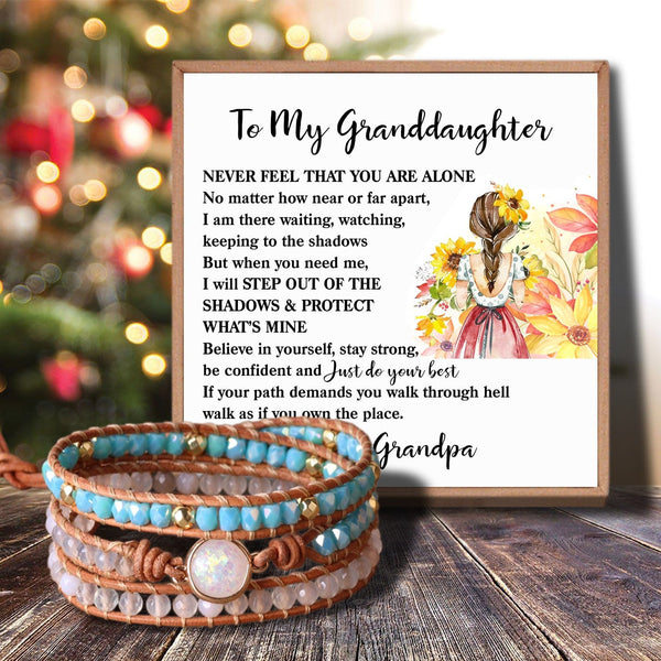 Bracelets For Granddaughter Grandpa To Granddaughter - Never Feel That You Are Alone Crystal Beaded Bracelet GiveMe-Gifts