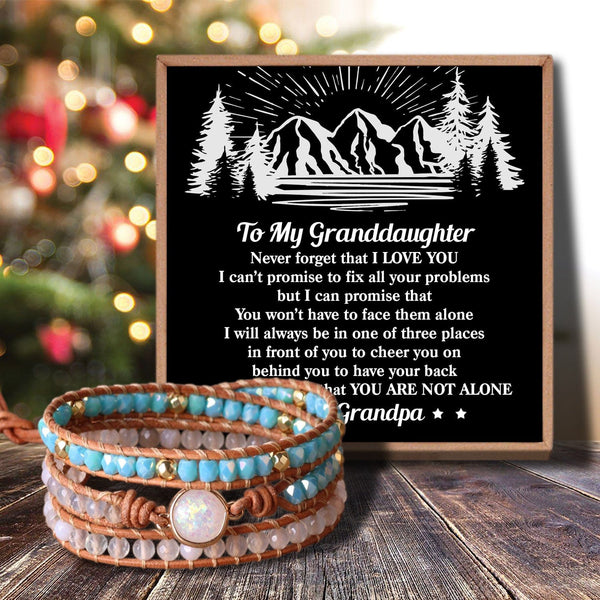 Bracelets For Granddaughter Grandpa To Granddaughter - You Are Not Alone Crystal Beaded Bracelet GiveMe-Gifts