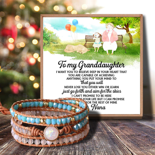 Bracelets For Granddaughter Nana To Granddaughter - Believe Deep In Your Heart Crystal Beaded Bracelet GiveMe-Gifts