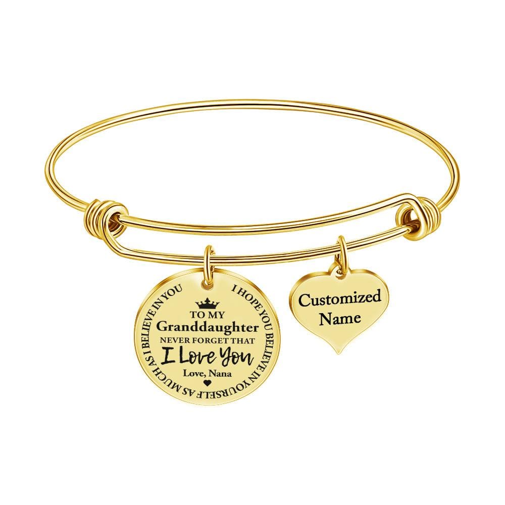 Bracelets Nana To Granddaughter - I Love You Customized Name Bracelet Gold GiveMe-Gifts