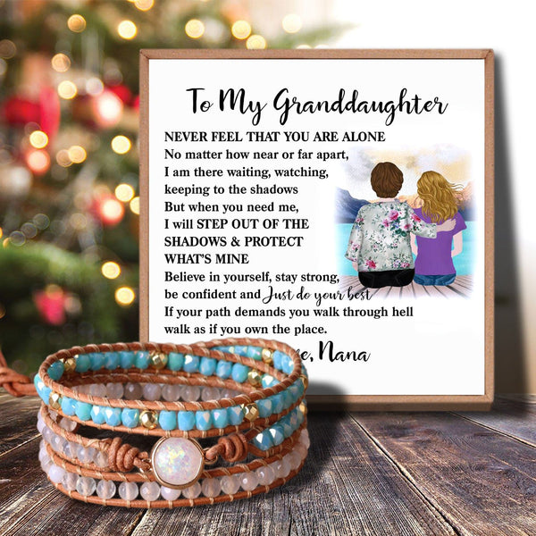 Bracelets For Granddaughter Nana To Granddaughter - Never Feel That You Are Alone Crystal Beaded Bracelet GiveMe-Gifts