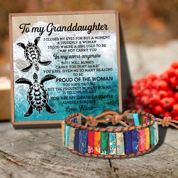 Bracelets For Granddaughter Nana To Granddaughter - Proud Of The Woman Gemstones Chakra Bracelet GiveMe-Gifts