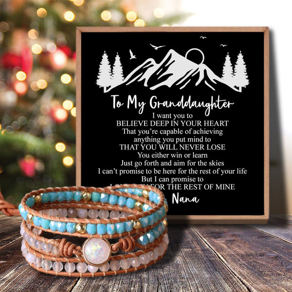 Bracelets For Granddaughter Nana To Granddaughter - You Will Never Lose Crystal Beaded Bracelet GiveMe-Gifts