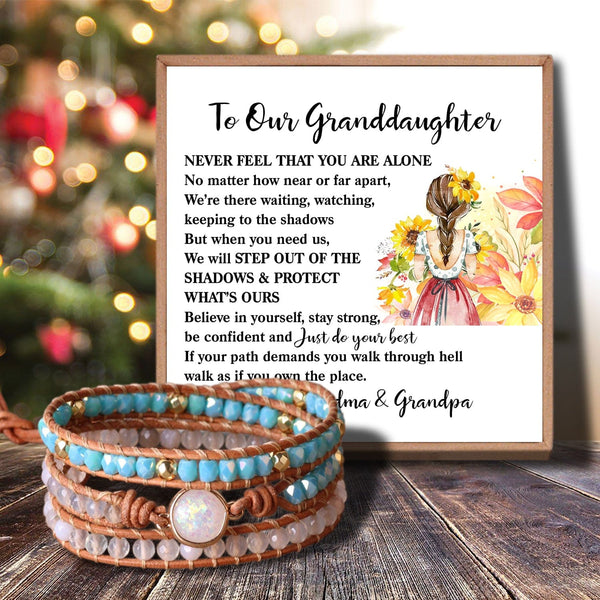 Bracelets For Granddaughter To Our Granddaughter - Never Feel That You Are Alone Crystal Beaded Bracelet GiveMe-Gifts