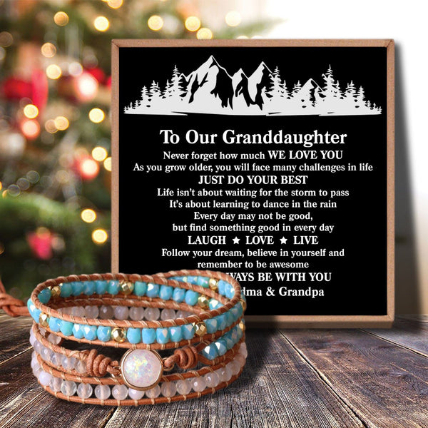 Bracelets For Granddaughter To Our Granddaughter - We Are Always Be With You Crystal Beaded Bracelet GiveMe-Gifts