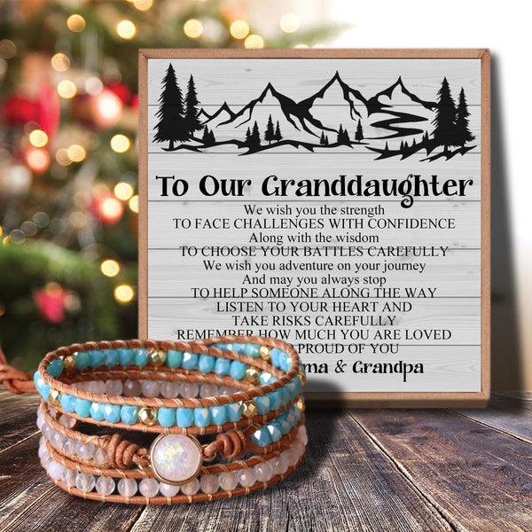 Bracelets For Granddaughter To Our Granddaughter - We Are So Proud Of You Crystal Beaded Bracelet GiveMe-Gifts