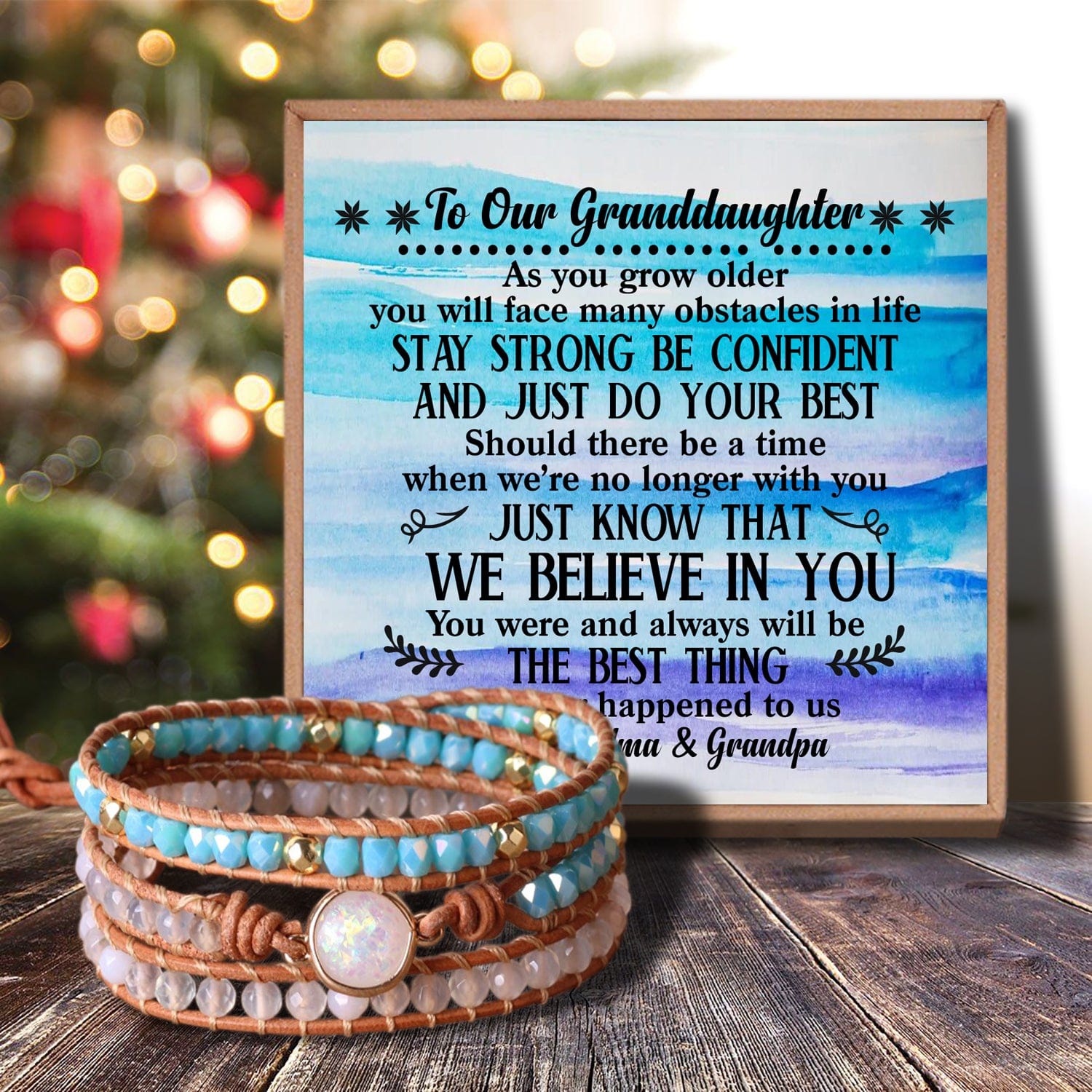 Bracelets For Granddaughter To Our Granddaughter - We Believe In You Crystal Beaded Bracelet GiveMe-Gifts