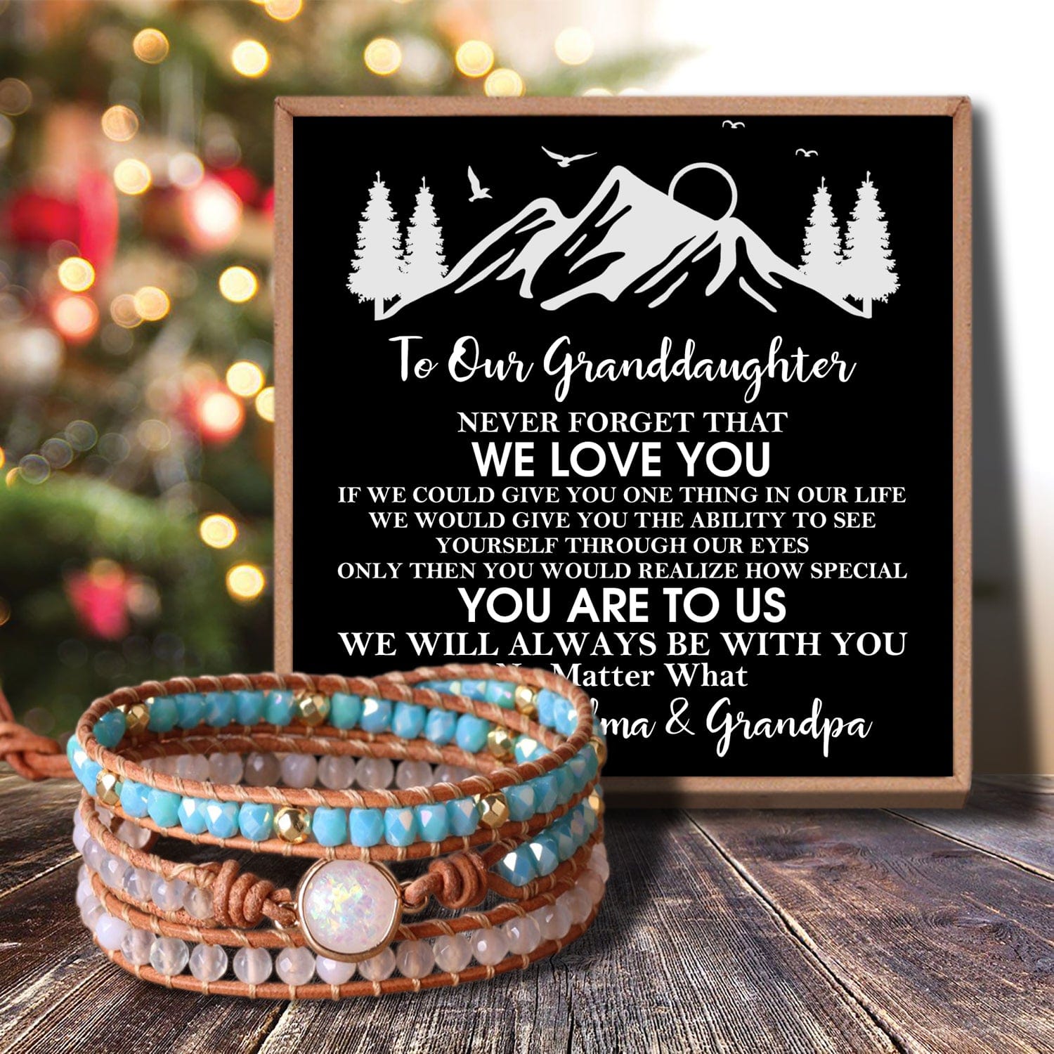 Bracelets For Granddaughter To Our Granddaughter - We Will Always Be With You Crystal Beaded Bracelet GiveMe-Gifts