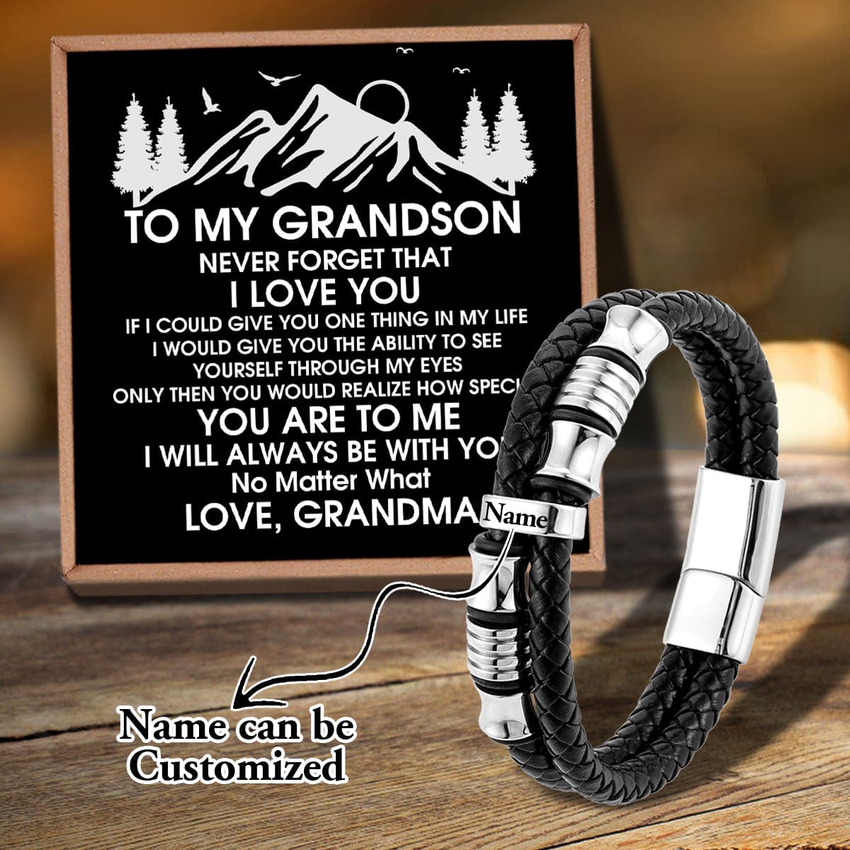 Bracelets For Grandson Grandma To Grandson - I Love You Personalized Name Bracelet GiveMe-Gifts
