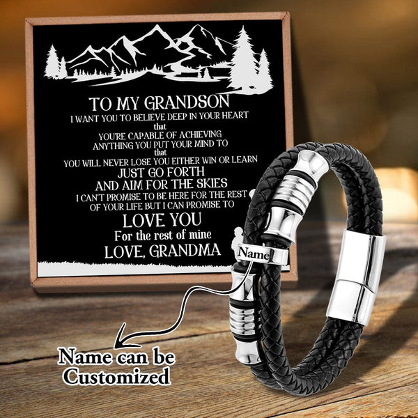 Bracelets For Grandson Grandma To Grandson - I Promise To Love You Personalized Name Bracelet GiveMe-Gifts