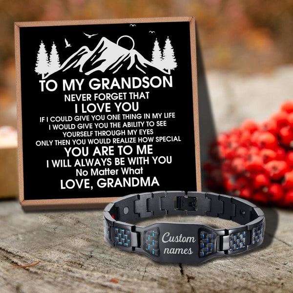 Bracelets For Grandson Grandma To Grandson - I Will Always Be With You Customized Name Bracelet GiveMe-Gifts