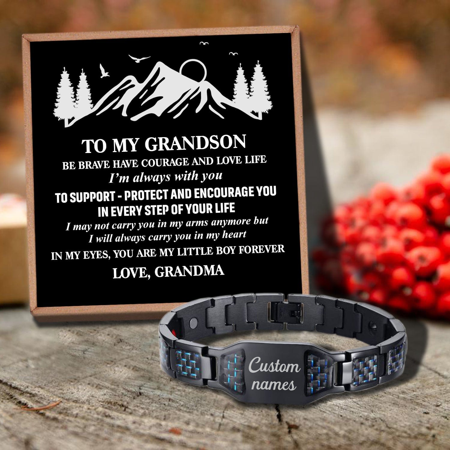 Bracelets For Grandson Grandma To Grandson - My Little Boy Forever Customized Name Bracelet GiveMe-Gifts