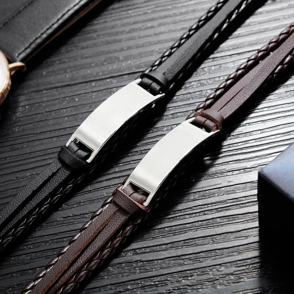 Bracelets For Grandson Grandpa To Grandson - Always Have Your Back Leather Bracelet GiveMe-Gifts