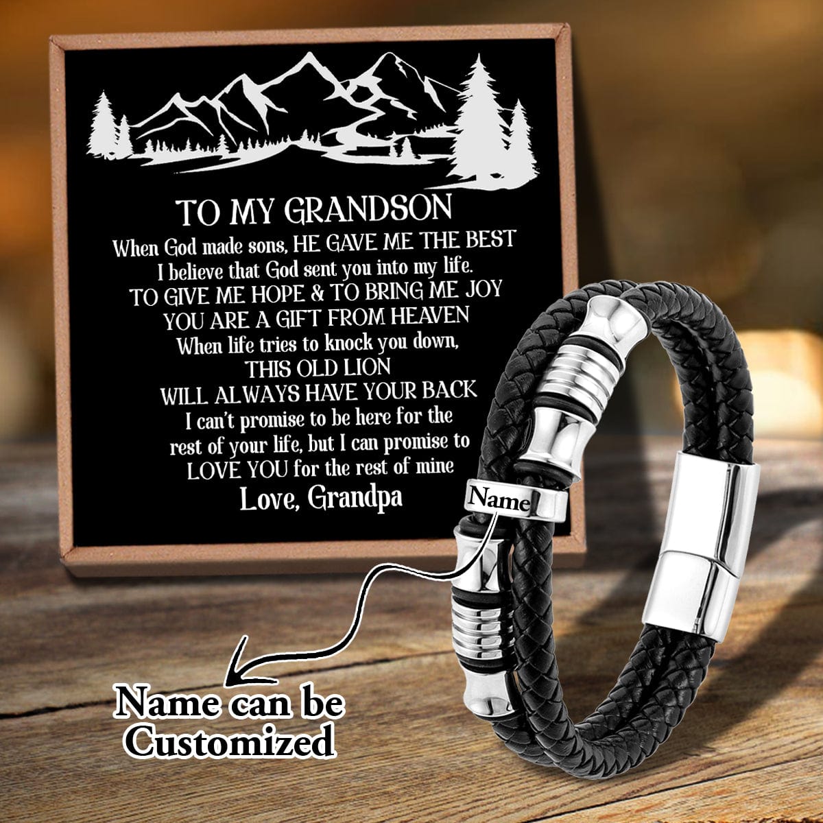 Bracelets For Grandson Grandpa To Grandson - Always Have Your Back Personalized Name Bracelet GiveMe-Gifts