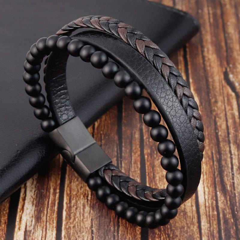 Bracelets For Grandson Nana To Grandson - I Can Promise To Love You Black Beaded Bracelets For Men GiveMe-Gifts