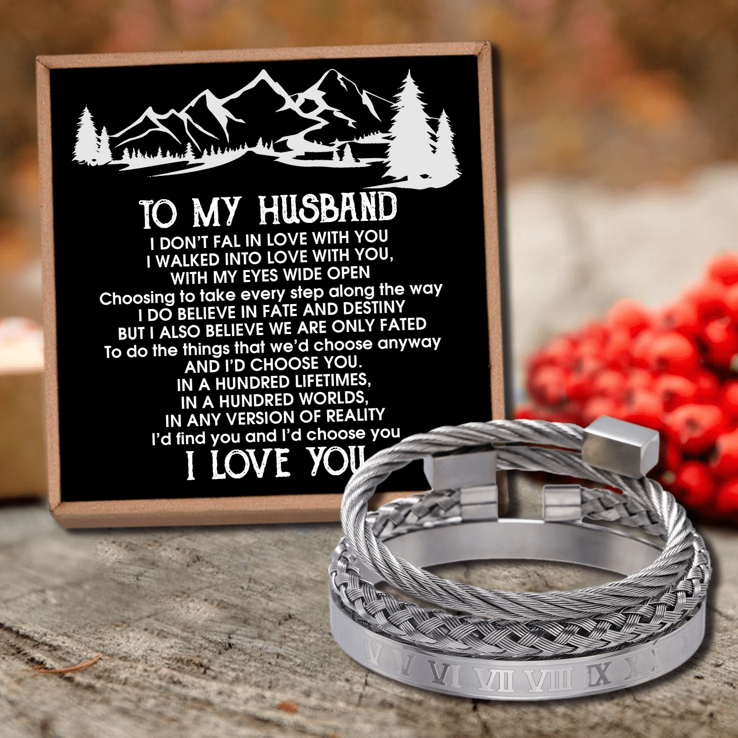 Bracelets To My Husband - I Do Believe In Fate Roman Numeral Bracelet Set Silver GiveMe-Gifts