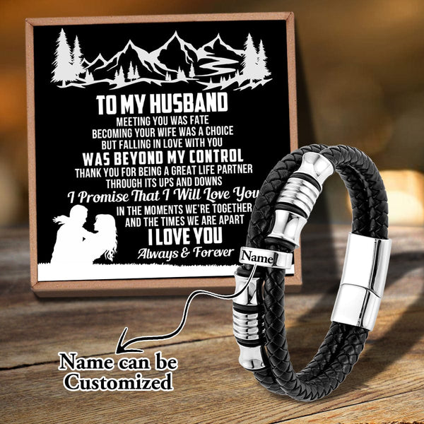 Bracelets For Husband To My Husband - I Love You Always And Forever Personalized Name Bracelet GiveMe-Gifts