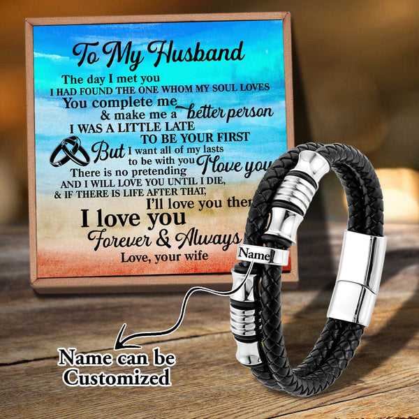Bracelets For Husband To My Husband - I Love You Forever Personalized Name Bracelet GiveMe-Gifts