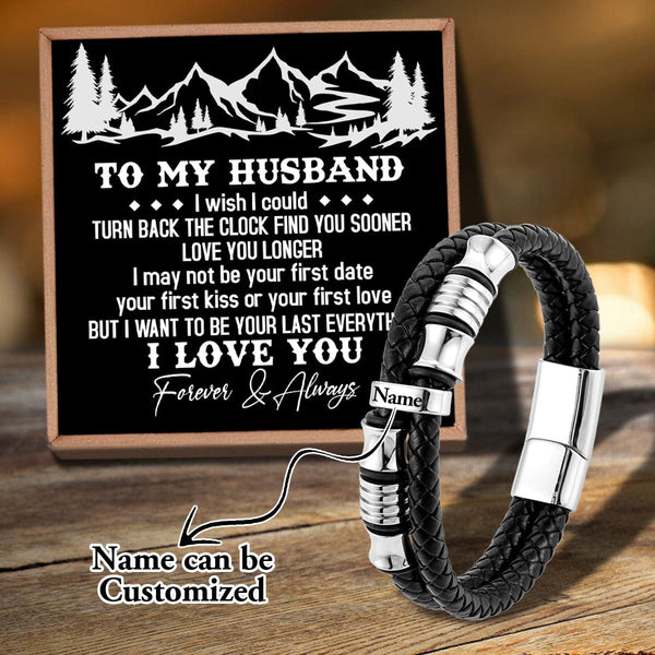 Bracelets For Husband To My Husband - I Want To Be Your Last Everything Personalized Name Bracelet GiveMe-Gifts