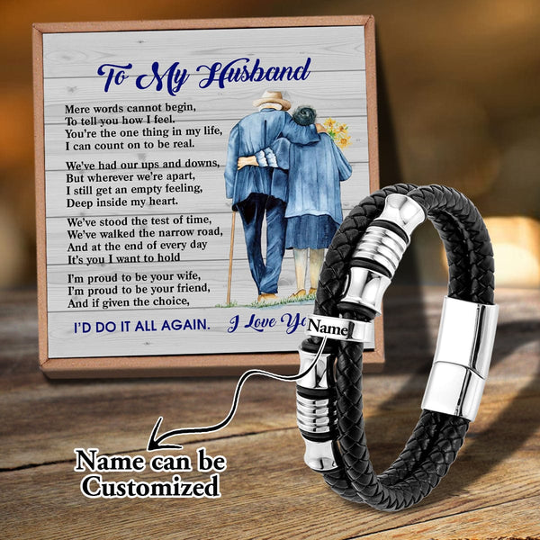 Bracelets For Husband To My Husband - I Would Do It All Again Personalized Name Bracelet GiveMe-Gifts
