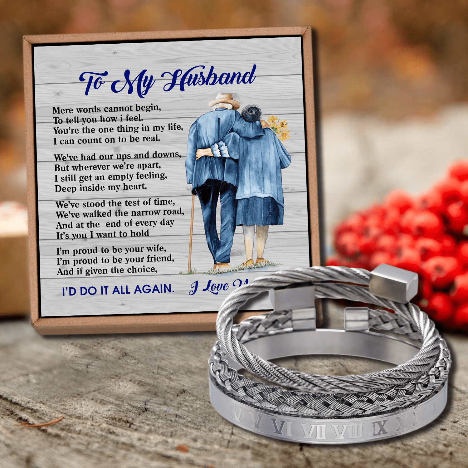 Bracelets To My Husband - I Would Do It All Again Roman Numeral Bracelet Set Silver GiveMe-Gifts
