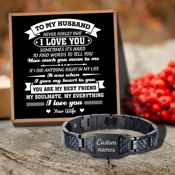 Bracelets For Husband To My Husband - My Everything Customized Name Bracelet GiveMe-Gifts