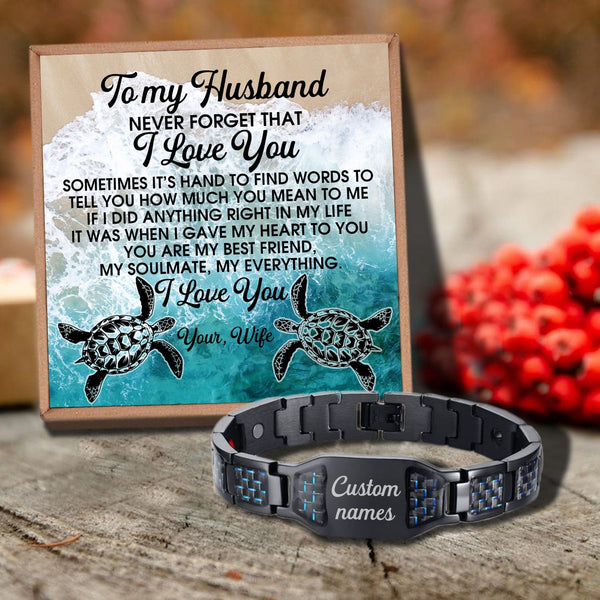 Bracelets For Husband To My Husband - Never Forget That I Love You Customized Name Bracelet GiveMe-Gifts