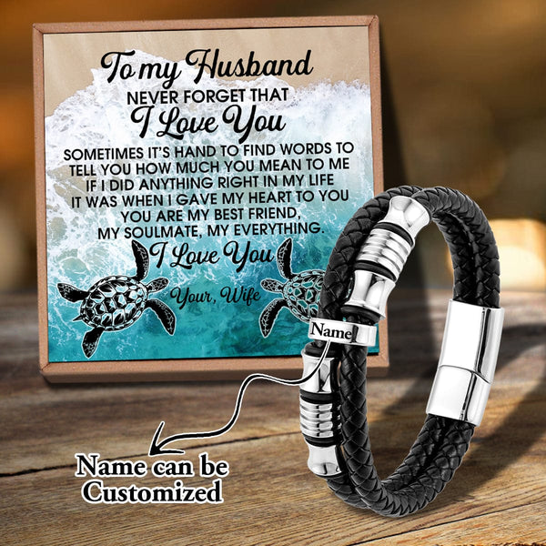 Bracelets For Husband To My Husband - Never Forget That I Love You Personalized Name Bracelet GiveMe-Gifts