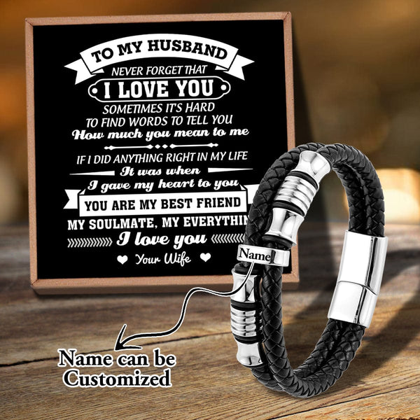 Bracelets For Husband To My Husband - You Are My Everything I Love You Personalized Name Bracelet GiveMe-Gifts