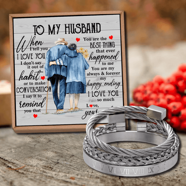 Bracelets To My Husband - You Are The Best Thing Roman Numeral Bracelet Set Silver GiveMe-Gifts
