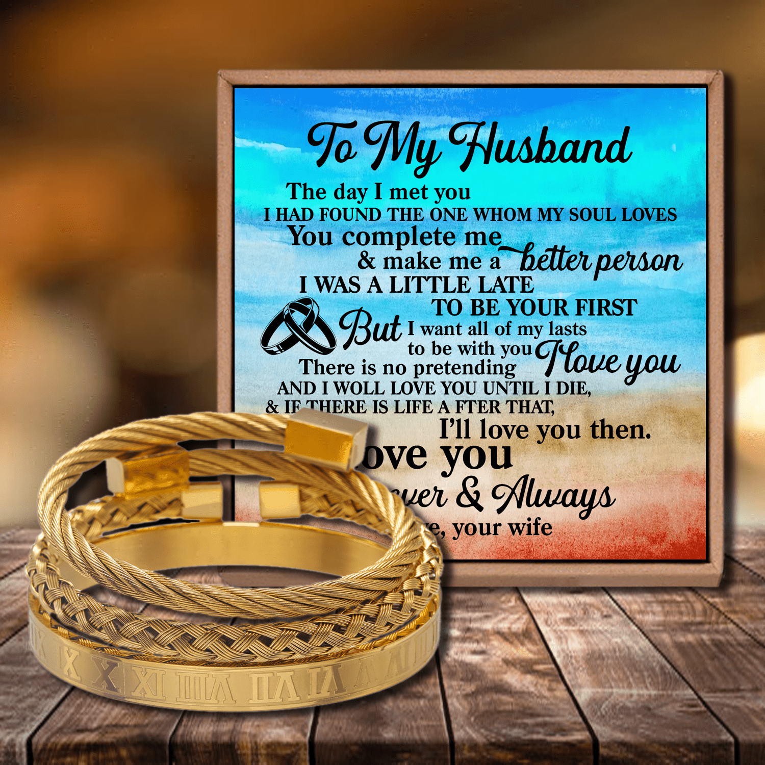 Bracelets To My Husband - You Complete Me Roman Numeral Bracelet Set GiveMe-Gifts