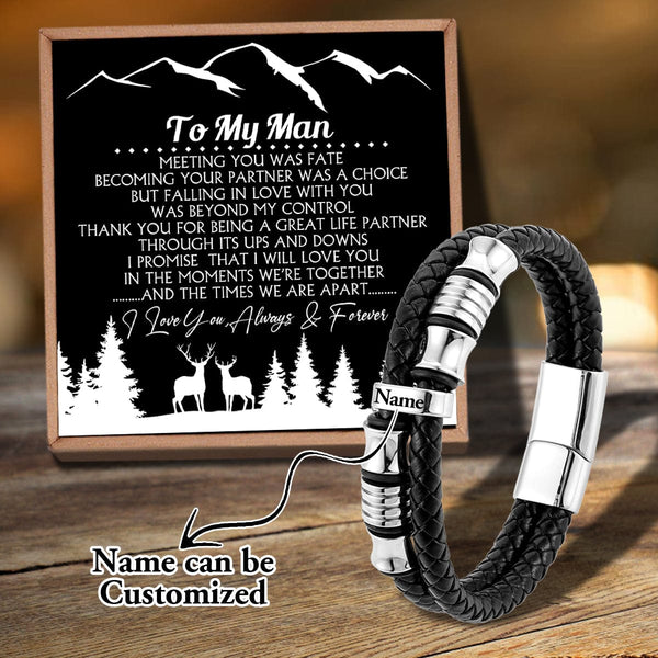 Bracelets For Husband To My Man - I Love You Always And Forever Personalized Name Bracelet GiveMe-Gifts
