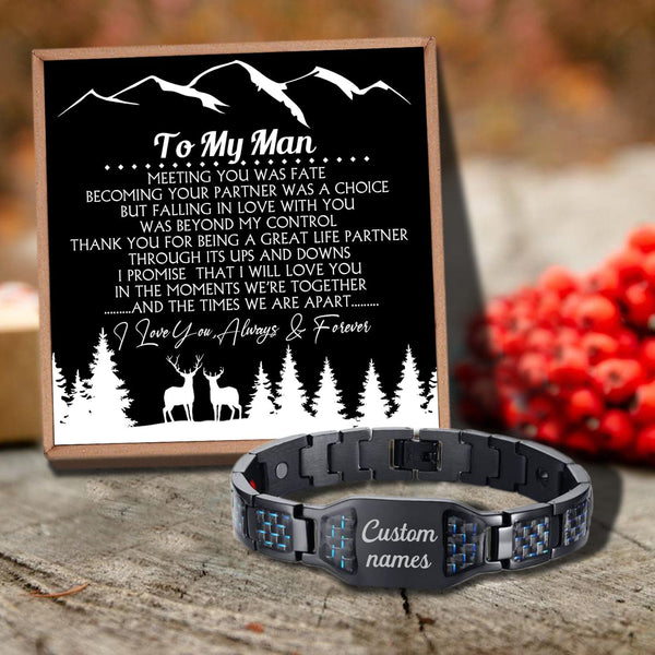 Bracelets For Husband To My Man - Meeting You Was Fate Customized Name Bracelet GiveMe-Gifts