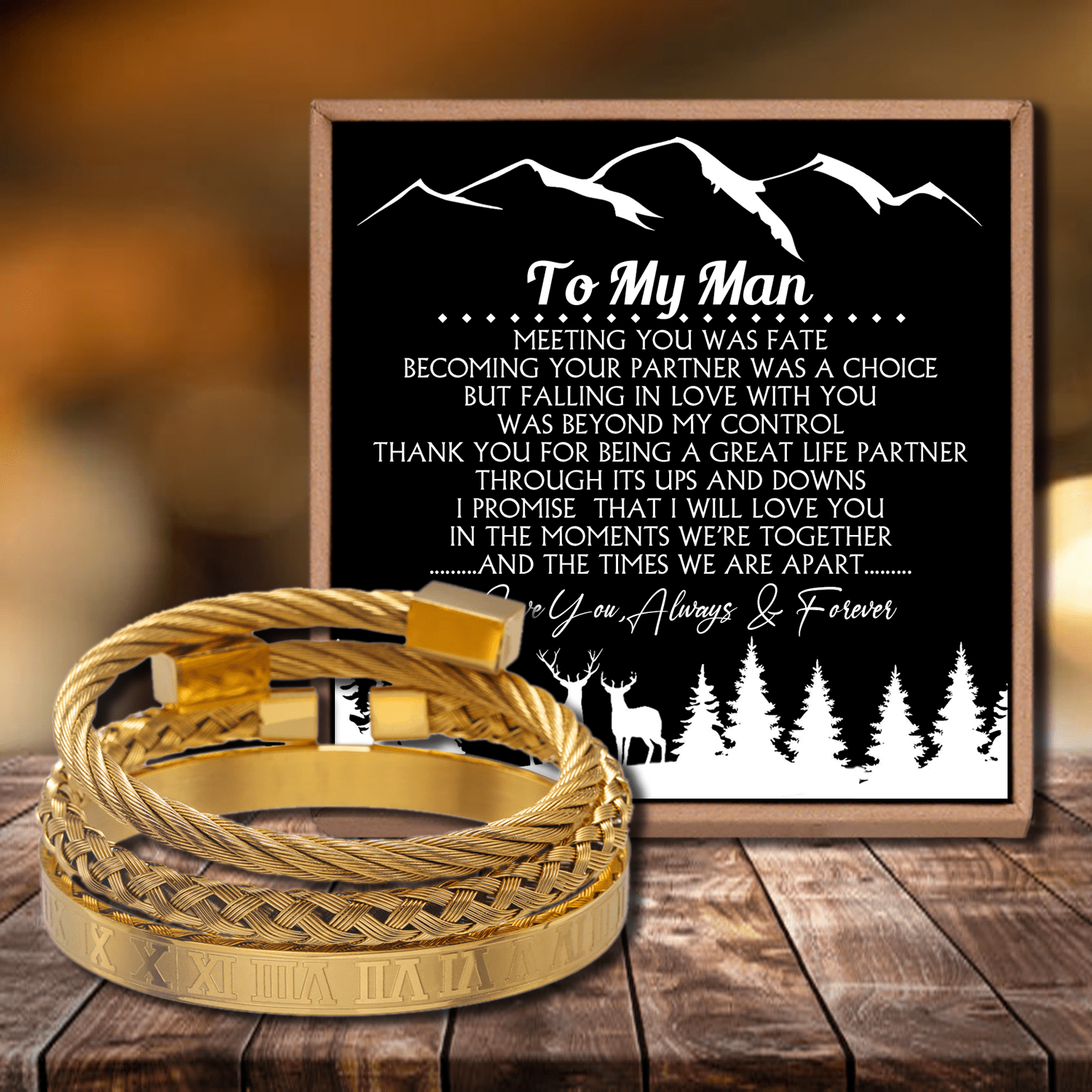 Bracelets To My Man - Meeting You Was Fate Roman Numeral Bracelet Set Gold GiveMe-Gifts