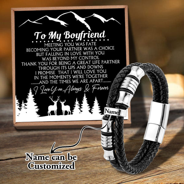 Bracelets For Lovers To My Boyfriend - Meeting You Was Fate Personalized Name Bracelet GiveMe-Gifts