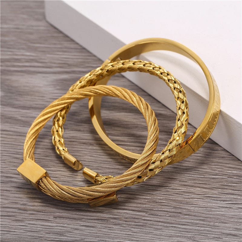 Bracelets For Lovers To My Boyfriend - Meeting You Was Fate Roman Numeral Bangle Weave Bracelets GiveMe-Gifts