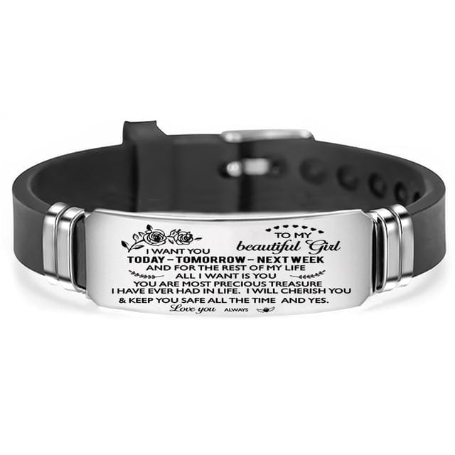 Bracelets To My Girlfriend - All I Want Is You Engraved Bracelet GiveMe-Gifts