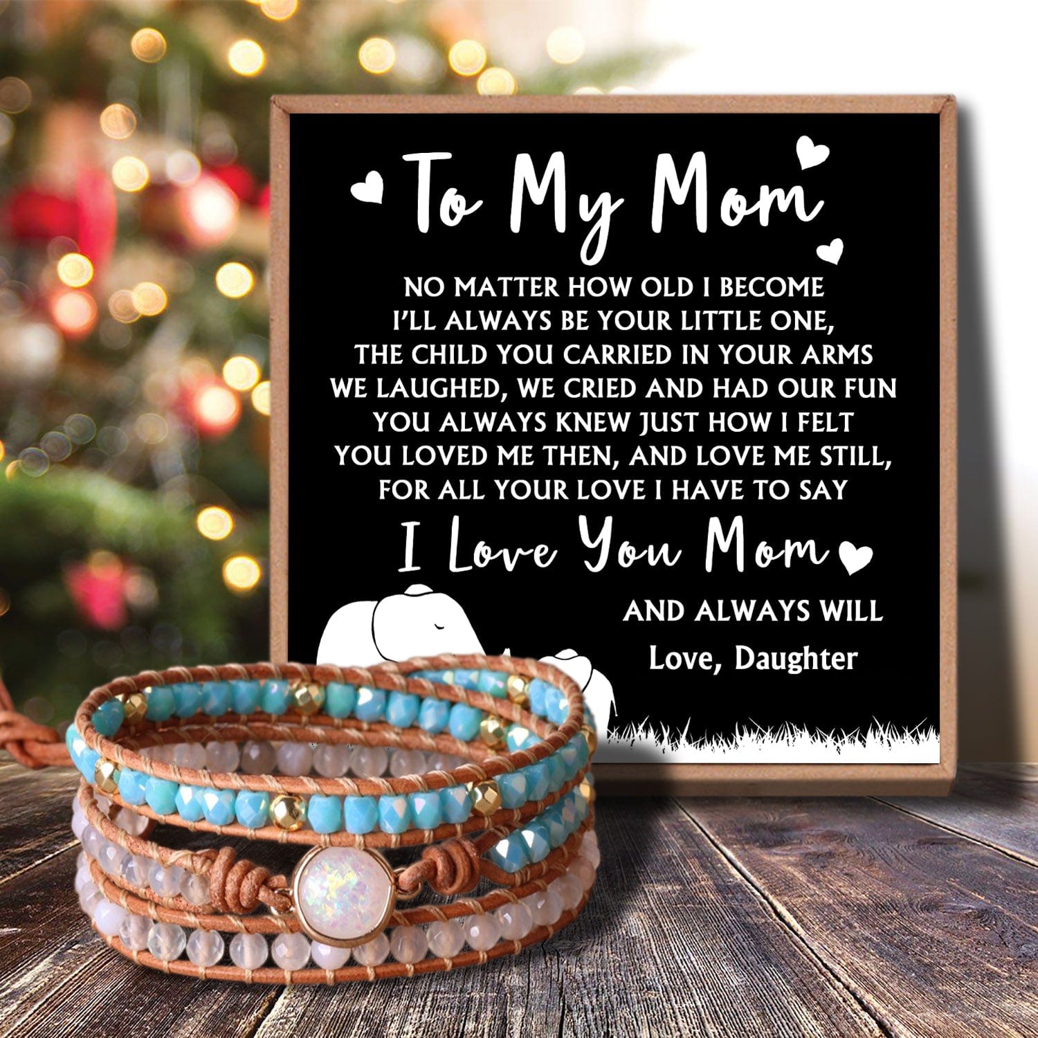 Bracelets For Mom Daughter To Mom - I Love You Mom Crystal Beaded Bracelet GiveMe-Gifts