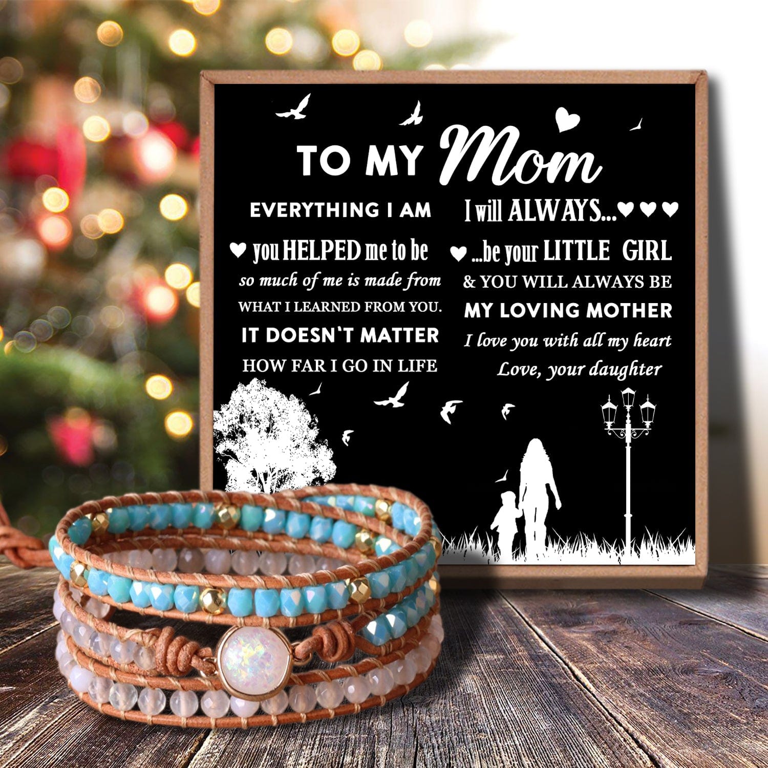 Bracelets For Mom Daughter To Mom - I Will Always Be Your Little Girl Crystal Beaded Bracelet GiveMe-Gifts
